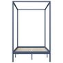 Canopy Bed Frame Grey Solid Pine Wood 140x200 cm Image 3