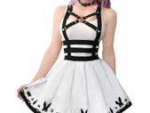 Littleforbig bunny suspender skirt white and black