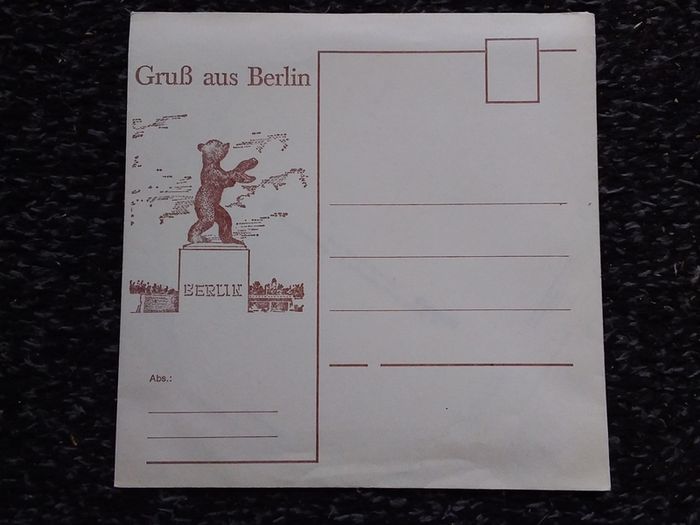 German Postcards : Grub aus Berlin - Octagonal Multi-view Postcard and Envelope..
