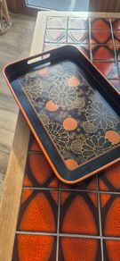 Mid Century Large Lacquered Tray