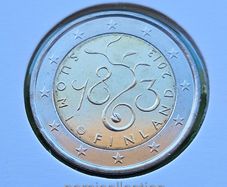 Finland 2013 year Uncirculated 2 Euro coin.
