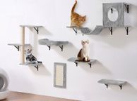 main image for ad Wall Mounted Cat Shelves Tree with Jump Boards Hammock Sofa Grip Set of 6