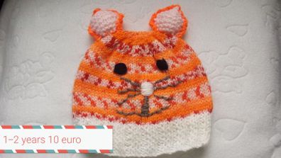 Hand knit baby hats 6-12 months