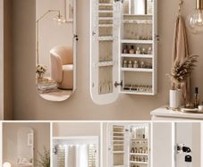 Wall Cabinet with Mirror  curved corners