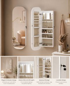 Wall Cabinet with Mirror  curved corners