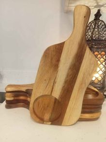 Set of 6 wooden serving paddles (43cm x 19cm)
