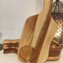 Set of 6 wooden serving paddles (43cm x 19cm)