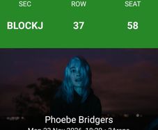 Phoebe Bridgers Tickets x 2