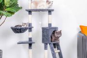 NEW SALE | 145cm Cat Scratch Posts Multi-Level Stable Cat Climbing Tower Cat Activity Trees with Ladder, Indoor Pet Activity Furniture Play House for Kitty Kitten