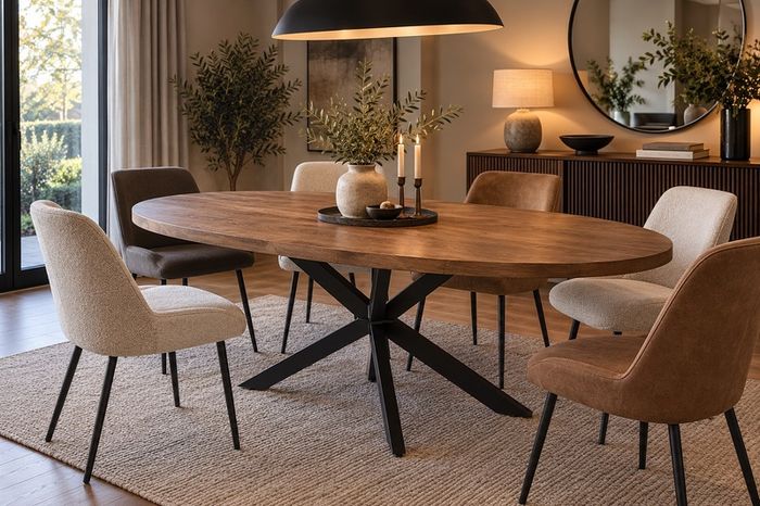 Brand New 200cm EZ Living Oval Oak Dining Table w