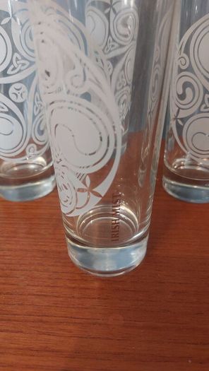 Fabulous Set of Six Vintage Irish Mist Celtic Design Etched/Frosted Highball Glasses, Made in Italy, Mint Condition