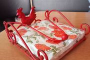 Shabby Chic Rooster Napkins Tray Holder