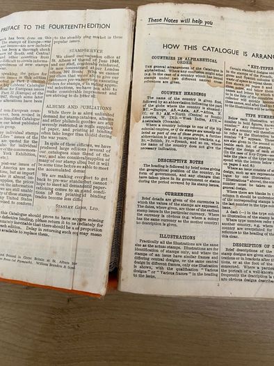 Vintage Stanley Gibbons simplified stamp catalogue 1948