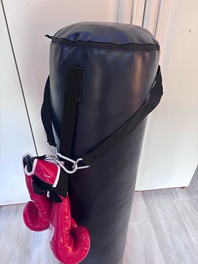 Punching bag and boxing gloves