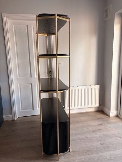 EZ Living Black & Gold Bookcase / Display Unit