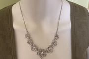 Silver tone sparkling necklace