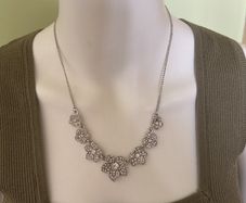 Silver tone sparkling necklace