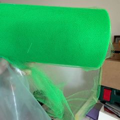 Green netting and sew on flowers - maybe handy for sets & crafts