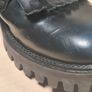 womens TOMMY HILFIGER ICONIC POLISHED LEATHER Boots black blue 8 eyelet lace up Size UK 6.5 EU 40 similar to dr martens Image 8