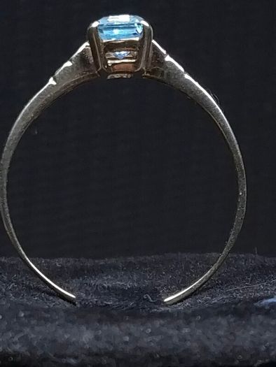Vintage 9ct Gold London Hallmarked Blue Stone Ring Large Size