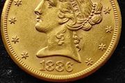 Gold coin 5 dollars 1886