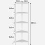Corner Shelf with LED Light, 5-Tier Corner Bookshelf for Small Space, Narrow Display Corner Shelf Stand with Storage Rack, for Living Room, bedroom, Pure White Image 2