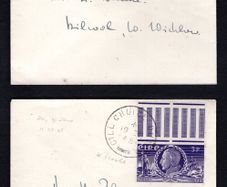 1948 Ireland 150th Anniversary of the Insurrection of 1798 (Wolfe Tone) Commemorative Stamps Neatly addressed pair of First Day Cover (FDC) with Cill Chuile Dumha (Kilcoole, Co, Wicklow) cancel