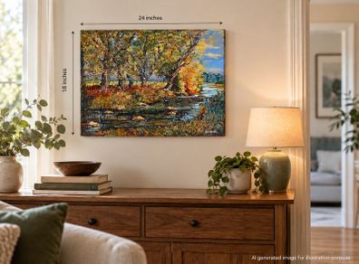 Original Hand-Painted Landscape on Canvas