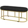 Retro Design Shoe Bench, Bed Bench, Hallway Bench, Velvet Look, Holds up to 200 kg, Metal Frame, Black, 100 x 37 x 43cm Image 5
