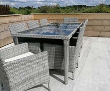 Rattan Dining Set, 8 Chairs + 1 Dining Table..free Delivery...