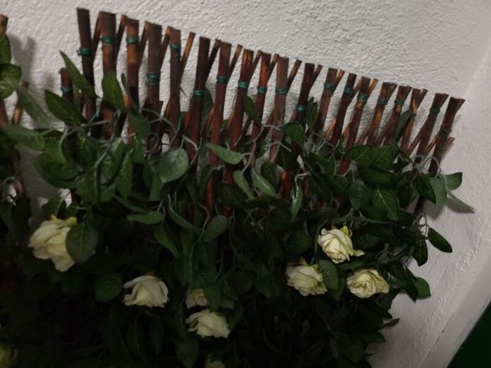 Artificial trellis with flowers (white roses)