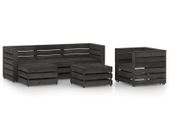 6 Piece Garden Lounge Set Grey Impregnated Pinewood