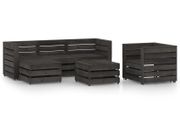 6 Piece Garden Lounge Set Grey Impregnated Pinewood