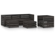 main image for ad 6 Piece Garden Lounge Set Grey Impregnated Pinewood