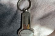 Golf magnetic puck metal keychain