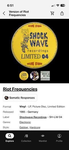 1995 Somatic responses - Riot Frequencies 12" vinyl