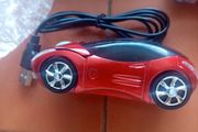 car style wired mouse. Red and blue colours