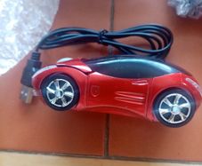 car style wired mouse. Red and blue colours