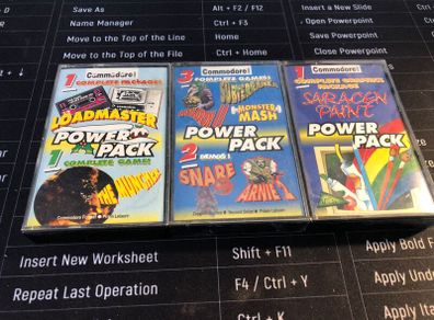 C64 - Commodore 64 - 3 Commodore Format Magazine Power Pack Tapes