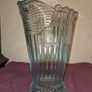 Art Deco Turquoise Aqua Pressed Glass Pitcher Image 2