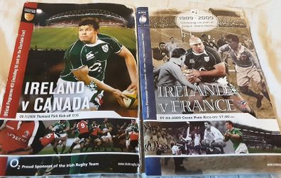 two collectable rugby programmes