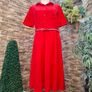 Vintage St Michael ruby red shirt dress Image 3