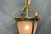 ON SALE !! WAS 395 NOW 330 ! Elegant Brass Lantern Pendant with Frosted Star Etched Glass