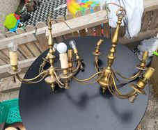 Vintage Brass Chandelier /