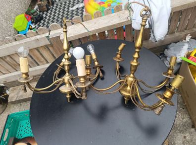 Vintage Brass Chandelier /