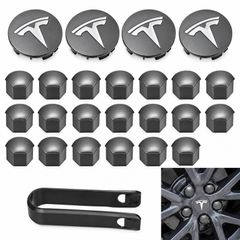 Tesla centre caps + nut covers (FREE POST)