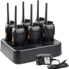 Walkie Talkie, Walkie Talkies with 6 Way Charger, PMR446 License-free, 16 Channels, VOX, Two Way Radio for School, Factory, Security (FREE POSTAGE)