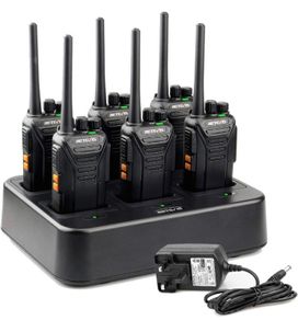 Walkie Talkie, Walkie Talkies with 6 Way Charger, PMR446 License-free, 16 Channels, VOX, Two Way Radio for School, Factory, Security (FREE POSTAGE)