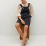 Mango Denim Pinafore Dress Size Large Image 6