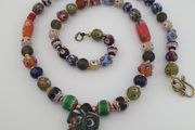 Antique Venetian Style MultiColor Mix Glass Beads Necklace